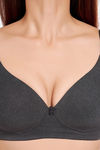Juliet Padded Non-Wired Full Coverage T-Shirt Bra - Melange Black — thumbnail 5
